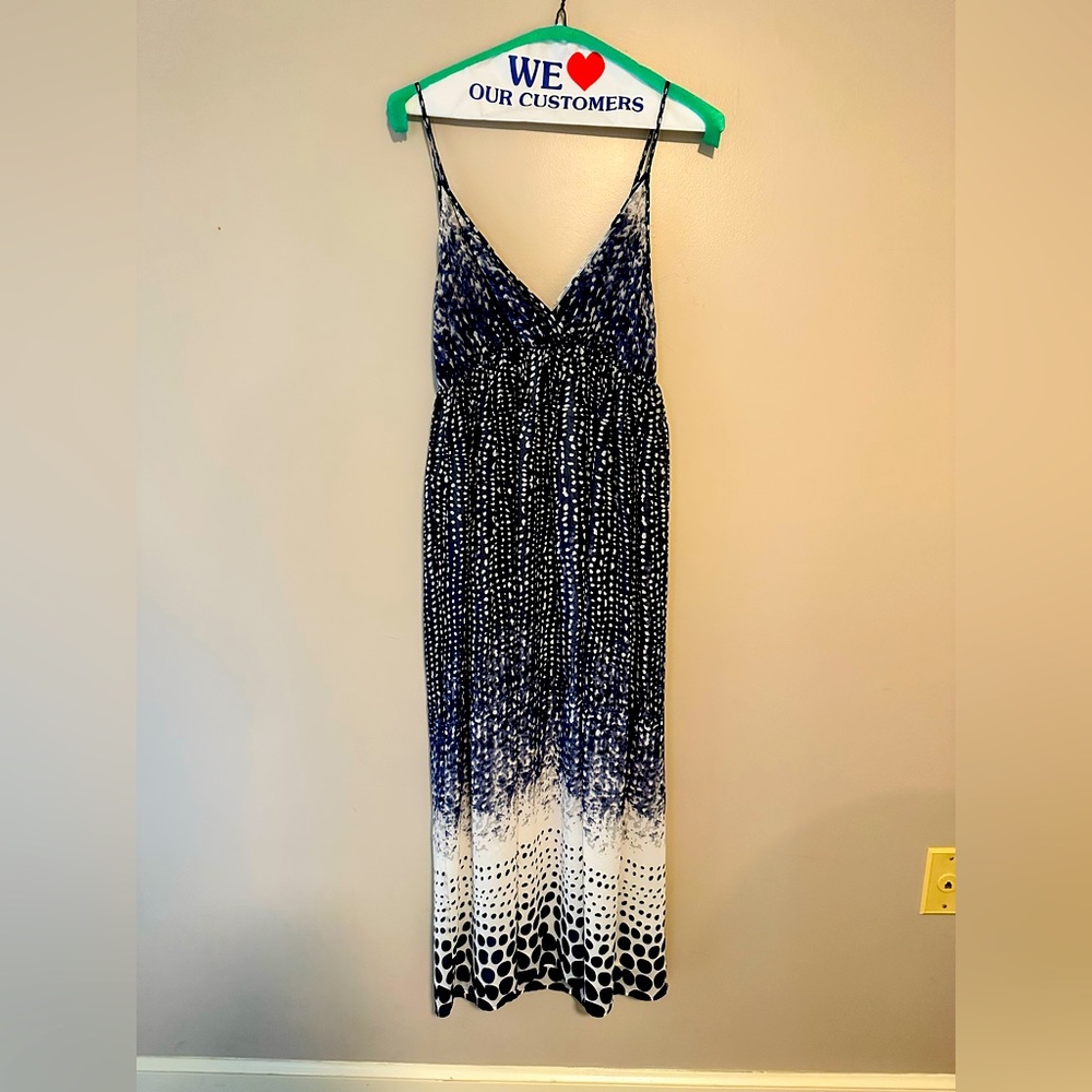 Leola couture blue and white dotted dress. Size XS! Recently dry cleaned!